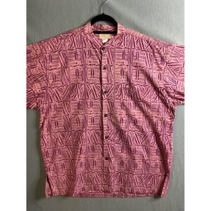 Noa Noa Button Up Men's Extra Large Camp Shirt Abstract Print‎ Short Sleeve